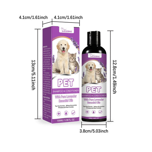 Lavender Shampoo and Conditioner Natural Pet Shampoo Derived From Natural Ingredients Cat-friendly，Pet Shampoo,gentle Cleansing